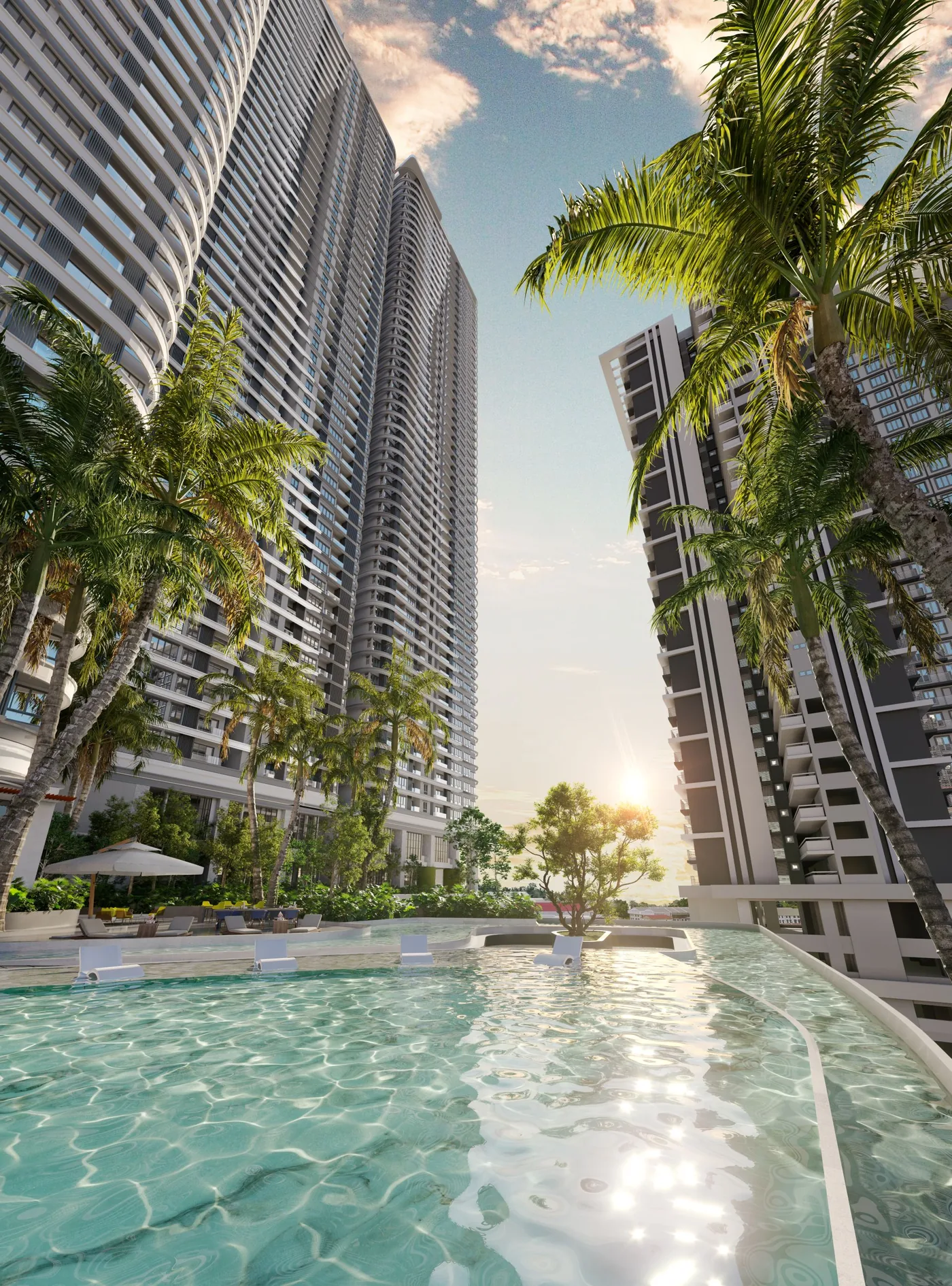 Bangsar Hill Park condominium towers and infinity pool