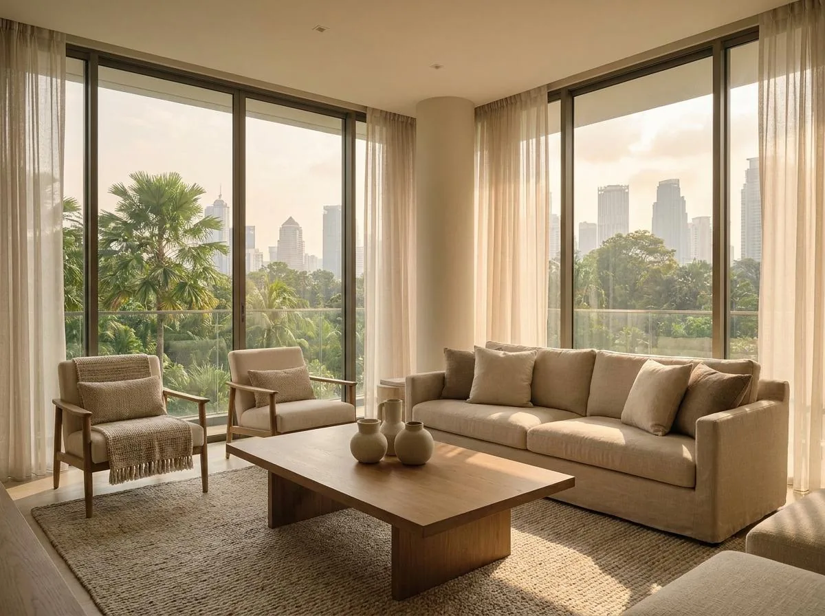 Spacious fully furnished living room in a Bangsar Hill Park condominium